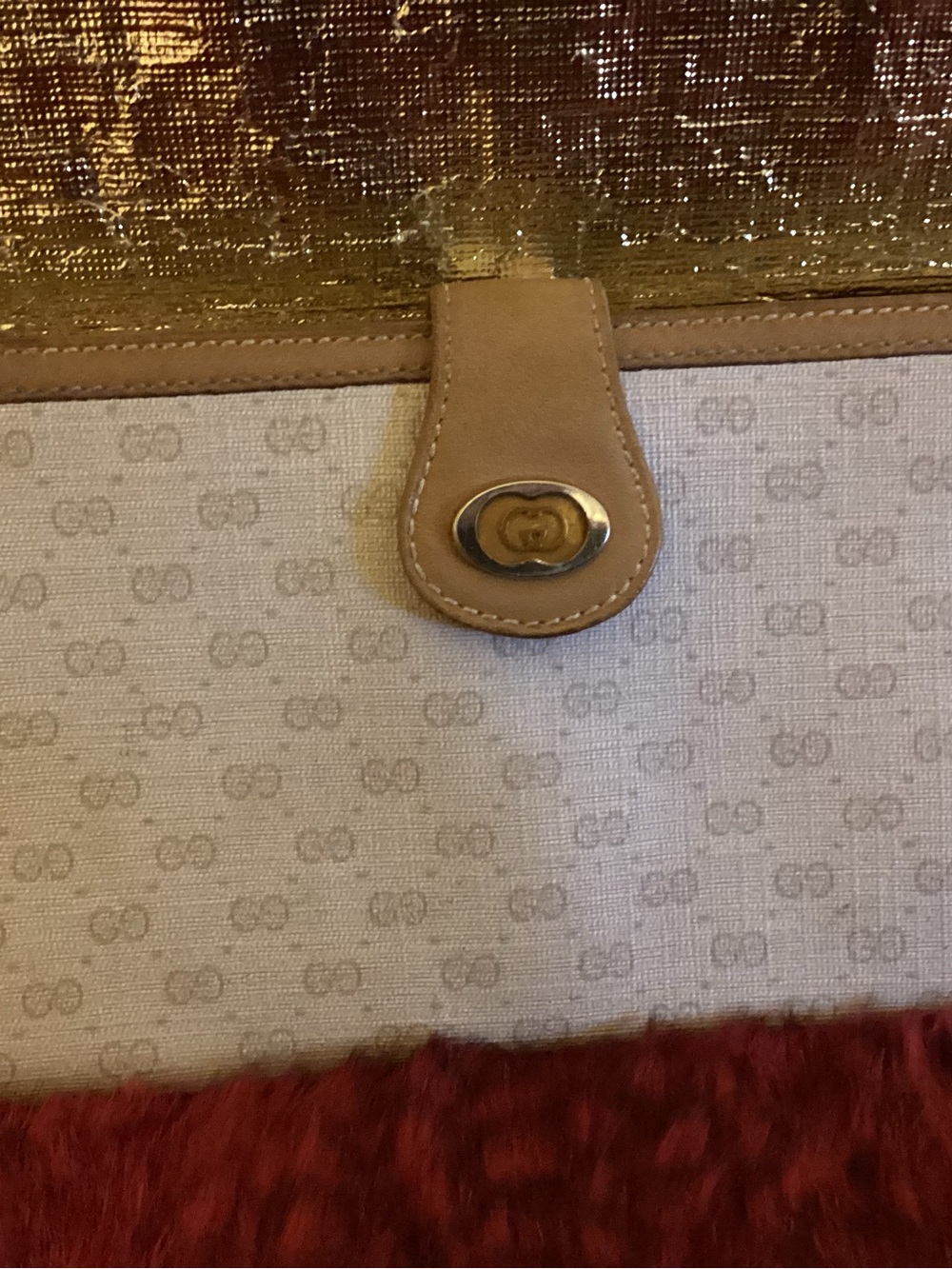 Gucci Beige Canvas continental wallet with Tan Leather Trim and Gold Hardware - Picture 9 of 10